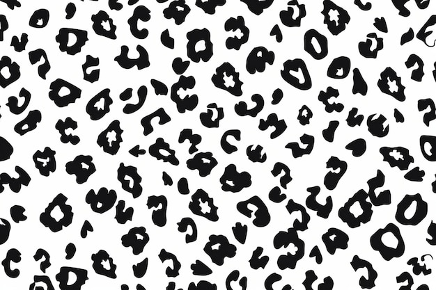 Photo black and white leopard print with black spots and a white background