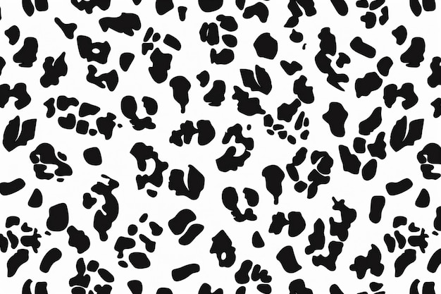 Photo black and white leopard print with black spots and a white background