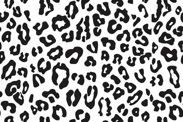 black and white leopard print with black spots and a white background