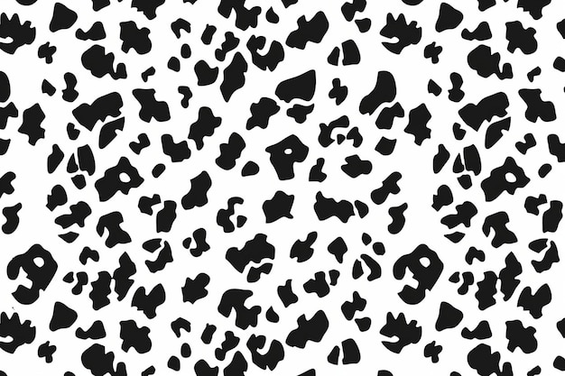 Photo black and white leopard print with black spots and a white background