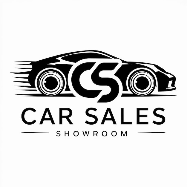 Photo a black and white logo for car show shows a car show