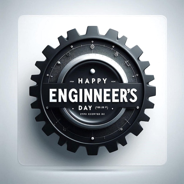 Photo a black and white logo for an engineer day of engineering