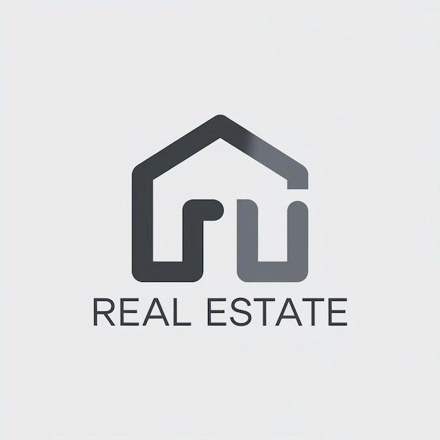 Photo a black and white logo for real estate