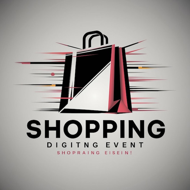 Photo a black and white logo for shopping event at night