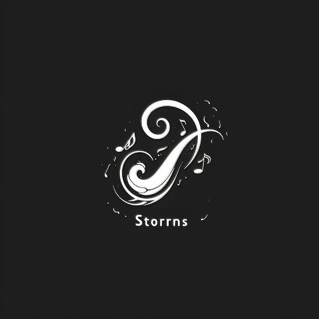 a black and white logo of the storm waves