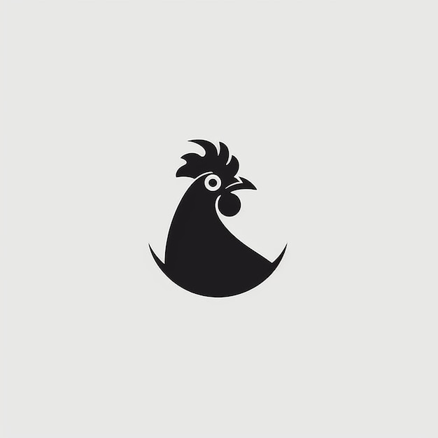 Photo a black and white logo with a bird on it