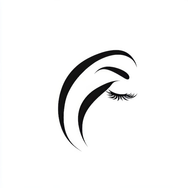 Photo a black and white logo with the image of a peacock feather