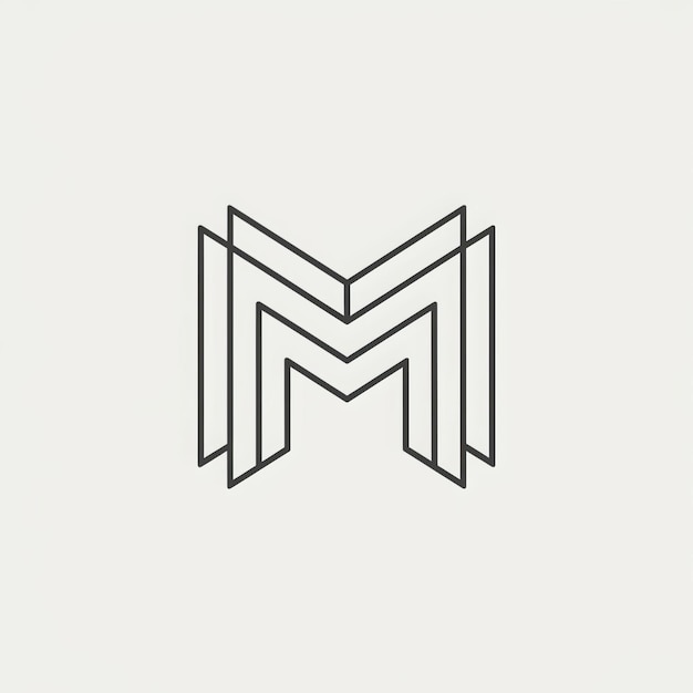 a black and white logo with the letter m on it