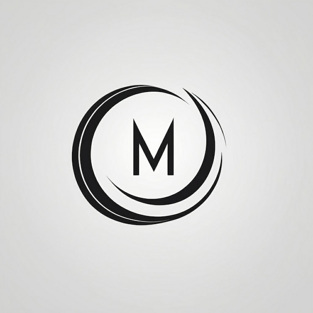 a black and white logo with the letter m on it