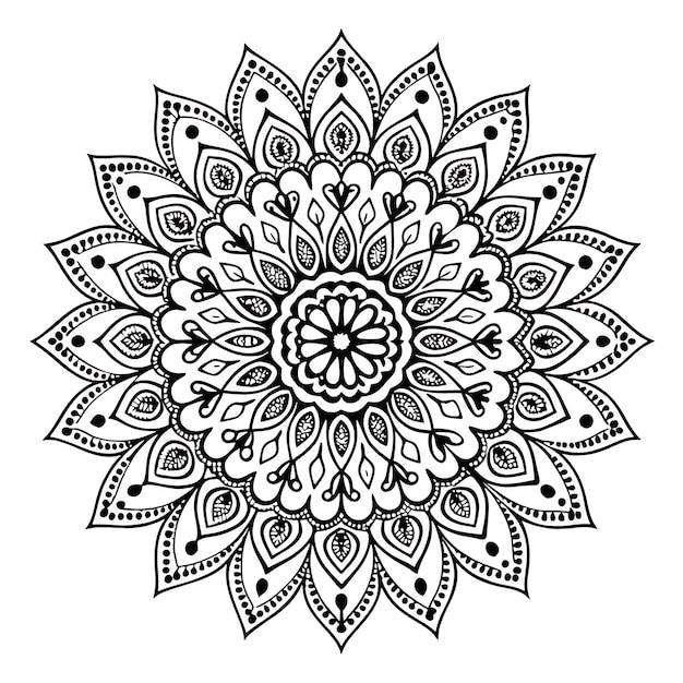 Photo a black and white mandala with a design that says  mandalas