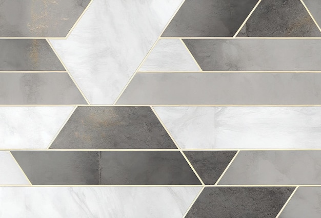 A black and white marble tile with a gold border.