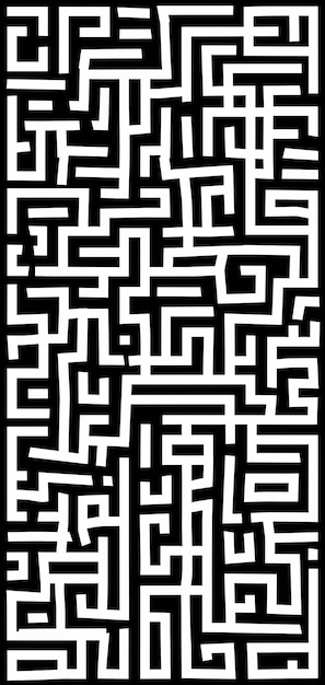 Black and White Maze on Black Background