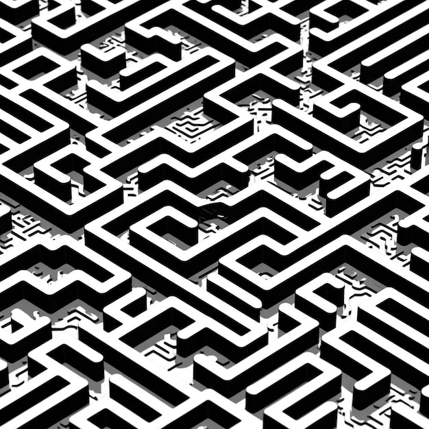 Photo a black and white maze with the words quot z quot on it