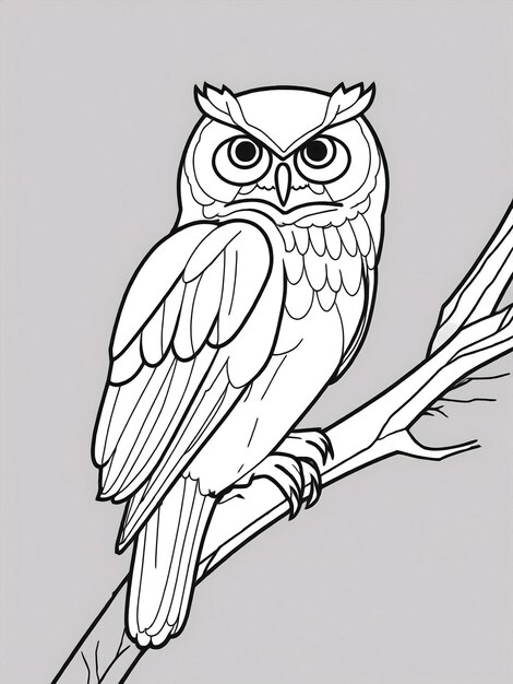 Photo black and white owl sketch