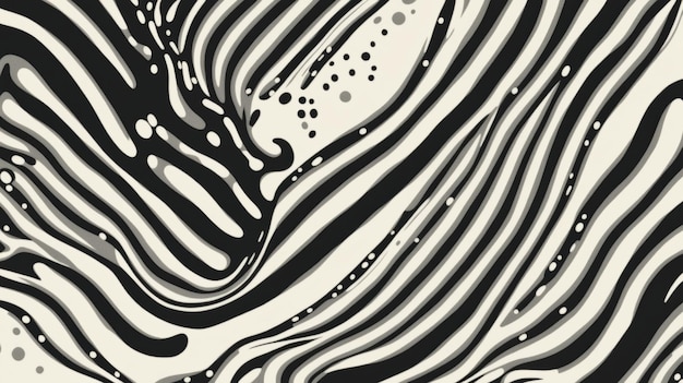 Photo a black and white painting of a black and white abstract pattern