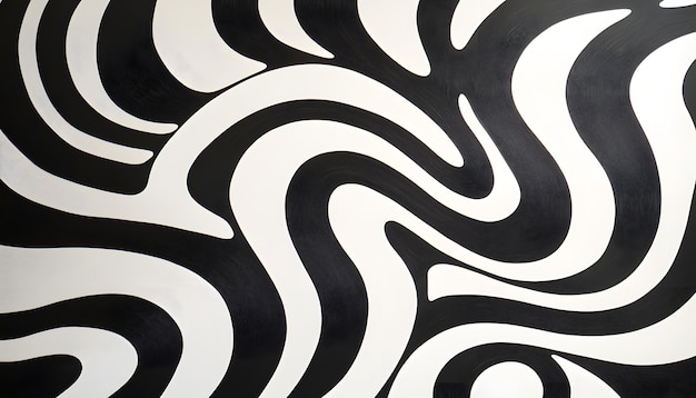 Photo a black and white painting of a black and white pattern