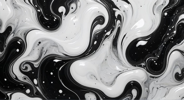 a black and white painting of a black and white swirl