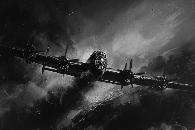 Photo a black and white painting of a plane with the words  u s  on the bottom