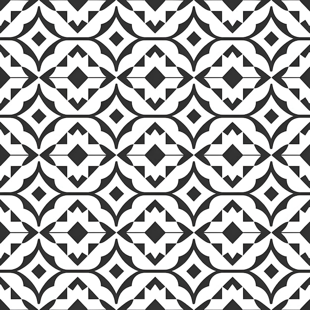 Photo a black and white pattern with a black and white geometric design