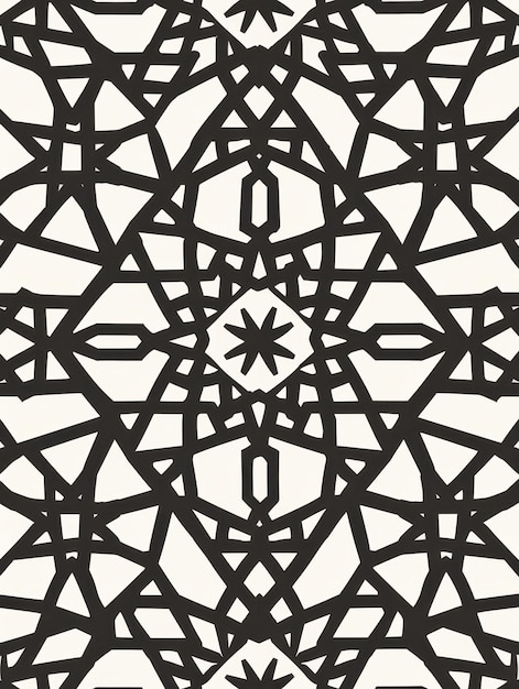 Photo a black and white pattern with a geometric design