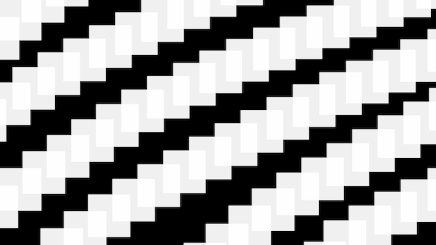 A black and white pattern with squares background