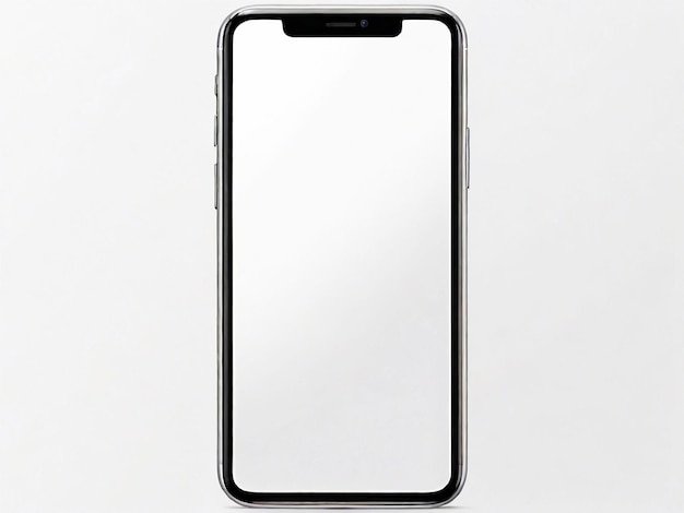 Photo a black and white phone with a white screen that says