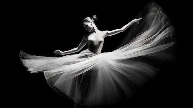 A black and white photo of a ballet dancer