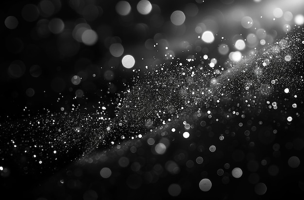 Photo a black and white photo of a black background with a lot of glitter