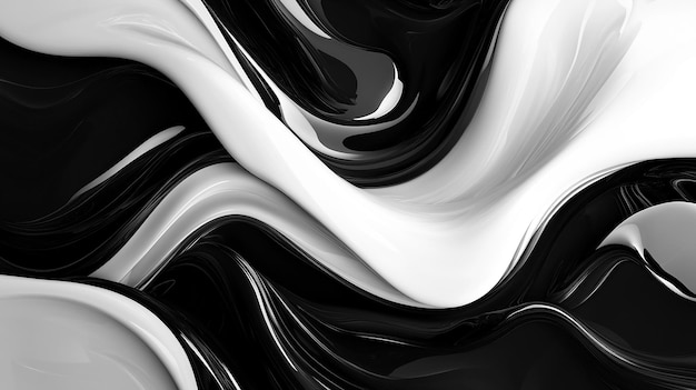 Photo a black and white photo of a black and white abstract background