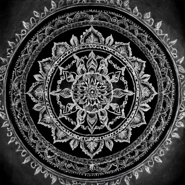 a black and white photo of a black and white design with the words quot mandalas quot on the bottom