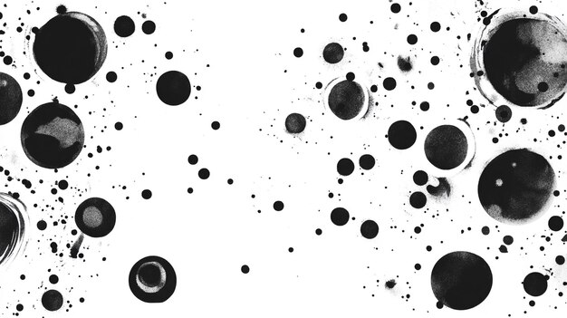 a black and white photo of a bunch of bubbles