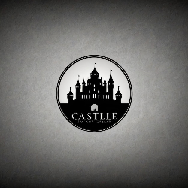 Photo a black and white photo of a castle and castle logo