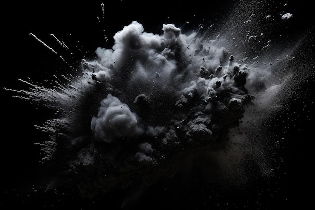 a black and white photo of a cloud of smoke