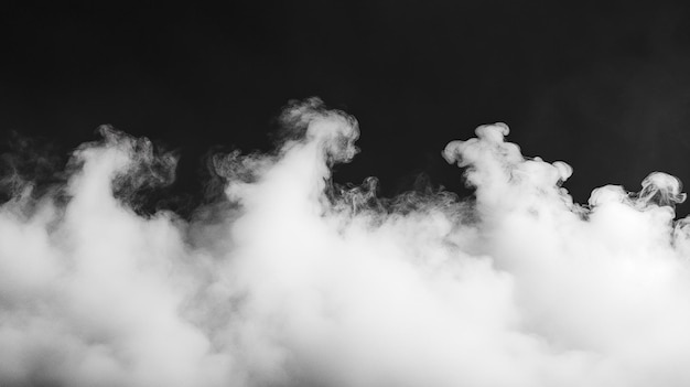 Photo a black and white photo of clouds with the words  smoke  in the sky