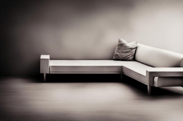 A Black And White Photo Of A Couch