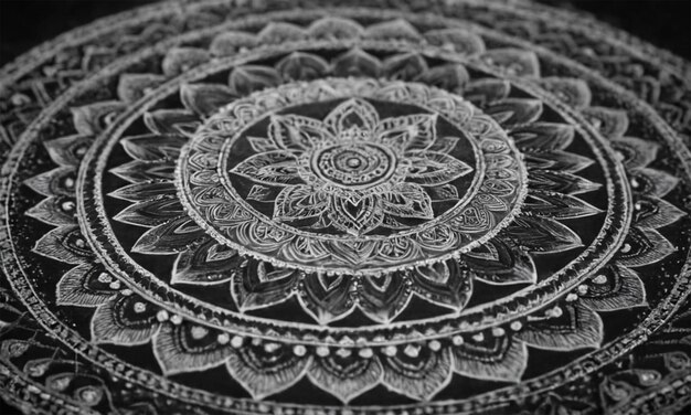 Photo a black and white photo of a design that says quot mandalas quot