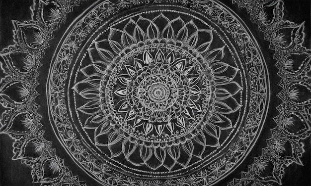 a black and white photo of a design that says quot mandalas quot