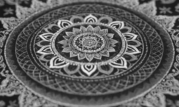 a black and white photo of a design that says quot mandalas quot