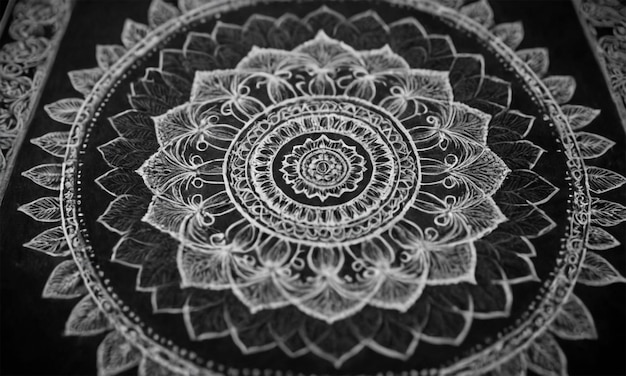 Photo a black and white photo of a design that says quot mandalas quot