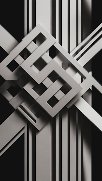 Photo a black and white photo of a geometric design with the letters z