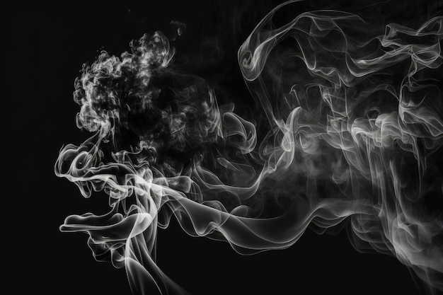 A black and white photo of smoke on a black background generative AI