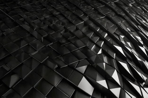 a black and white photo of a wall made of tiles and a black and white pattern