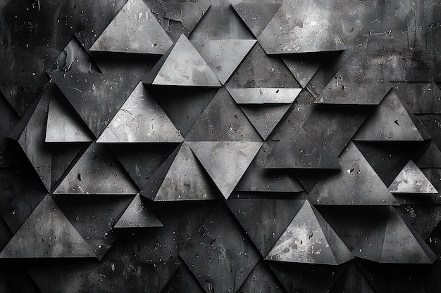 a black and white photo of a wall with a geometric pattern