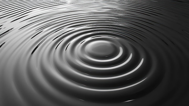 Photo a black and white photo of a water ring with a ring of water being poured into it