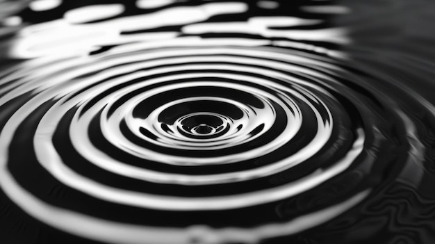 Photo black and white photo of water ripples