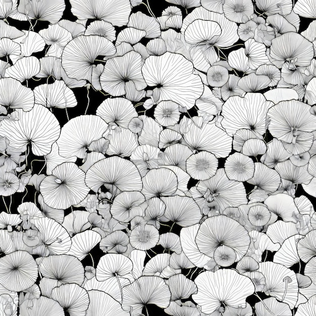 Photo a black and white photo of white flowers with the words  wild  on the bottom