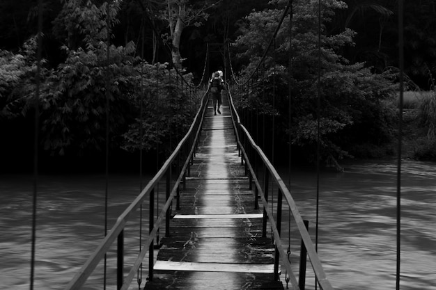 Black and white photo with beautiful morning view in indonesia