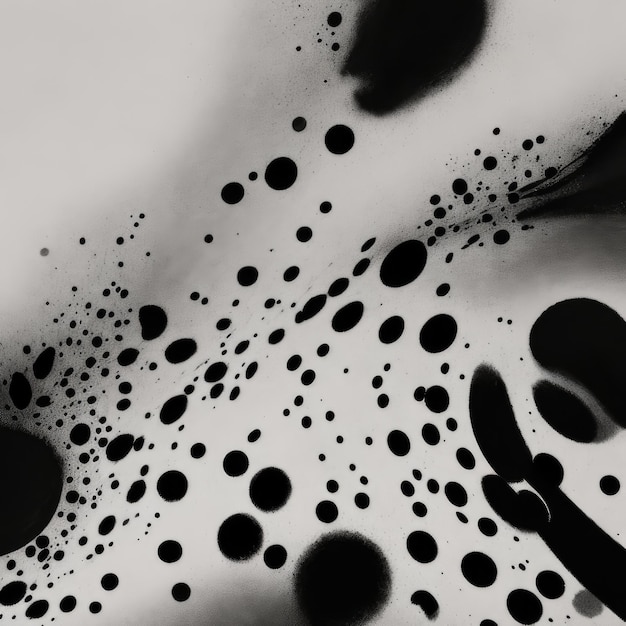 Photo black and white photo with splashes of black paint