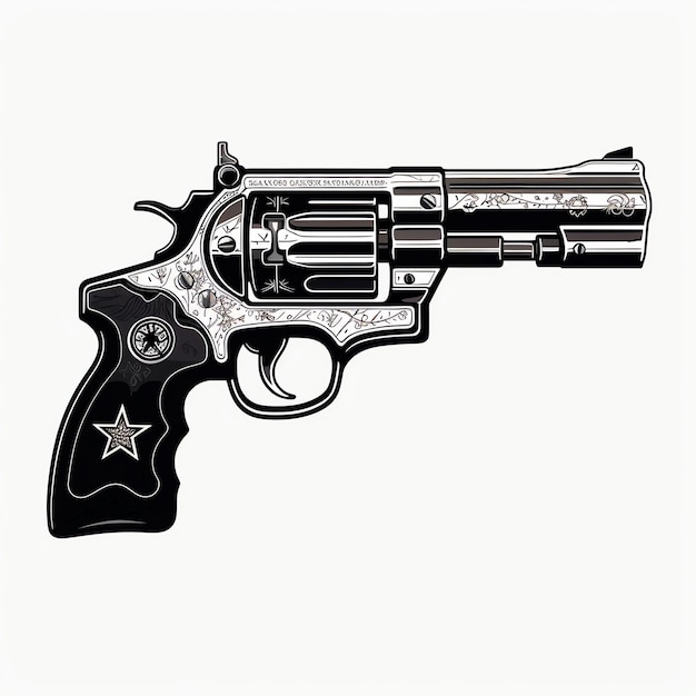 a black and white picture of a gun