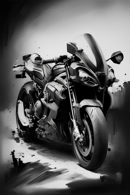 A black and white picture of a motorcycle with the word honda on it.